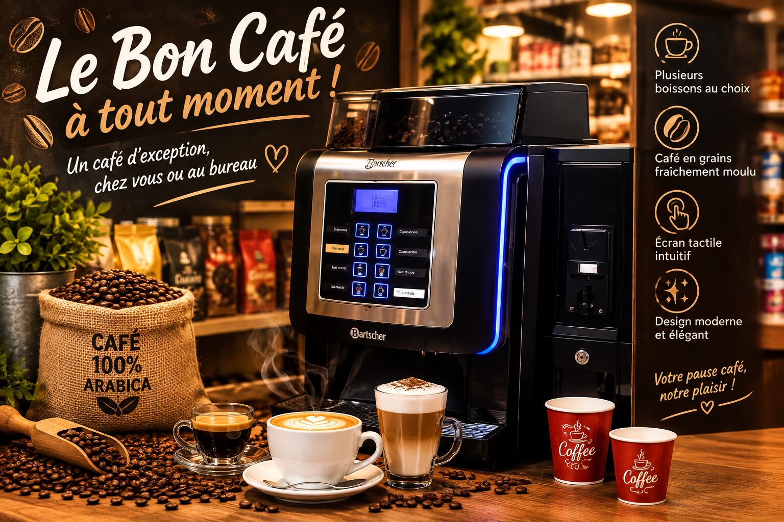 Machine à café de la boulangerie, La Boulangerie De Lhou