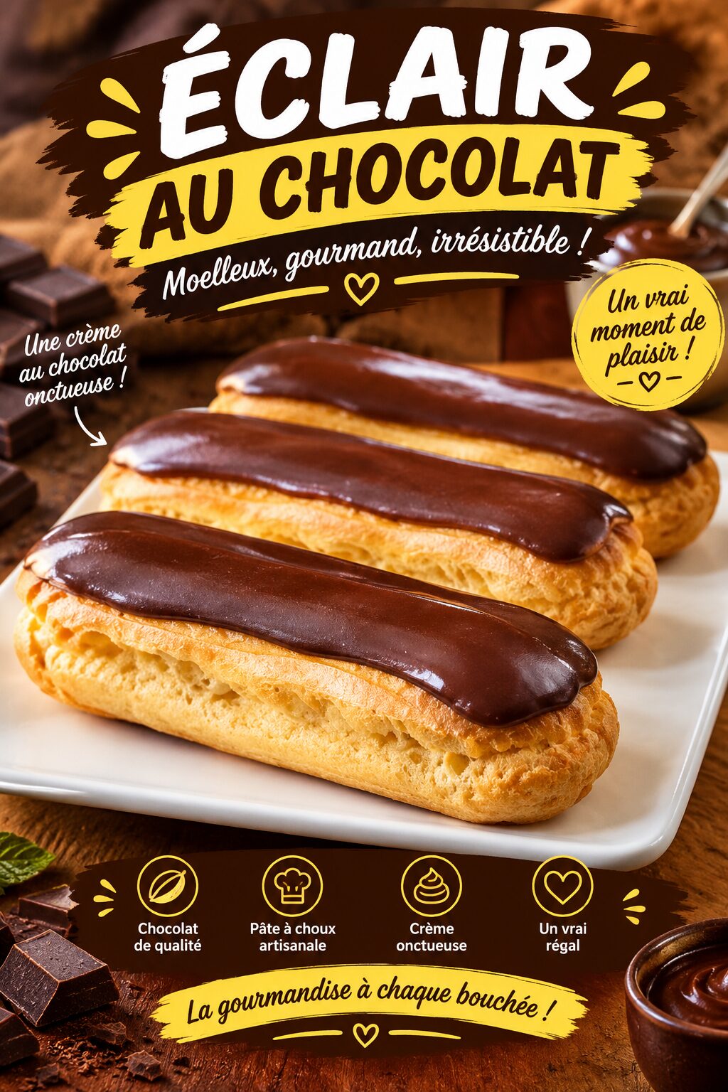 Éclair au chocolat, La Boulangerie De Lhou