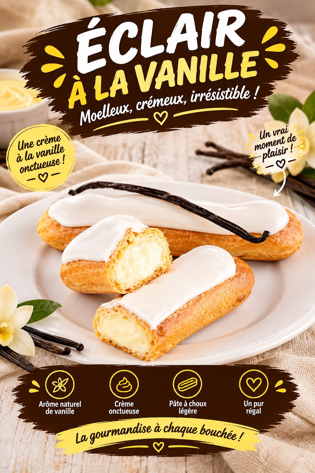 Éclair à la vanille, La Boulangerie De Lhou