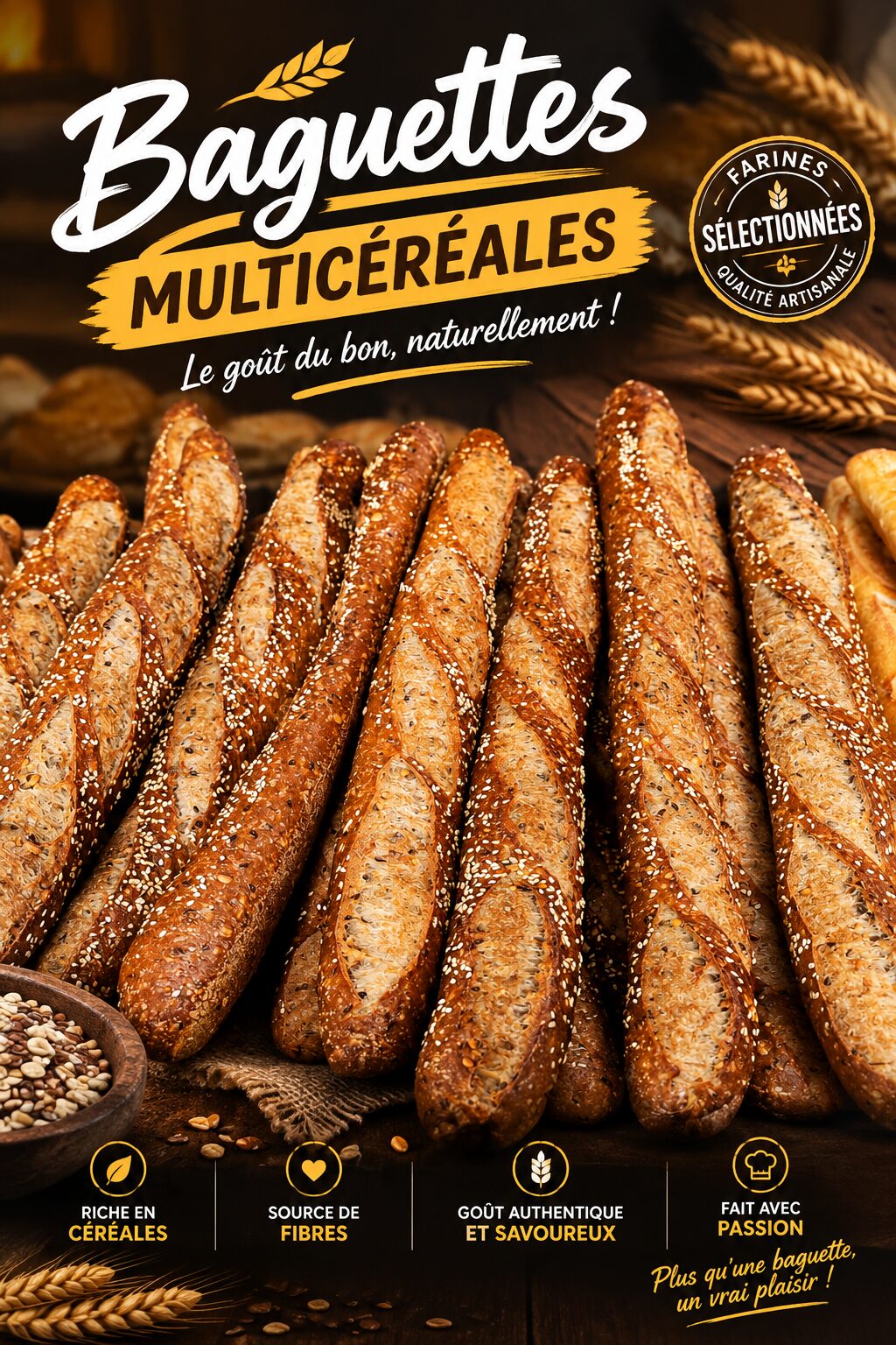 Baguettes multicéréales, La Boulangerie De Lhou
