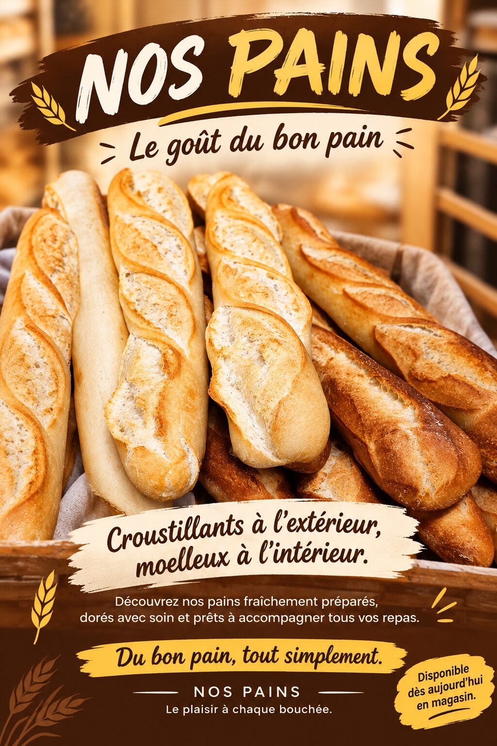 Nos pains, baguettes, La Boulangerie De Lhou