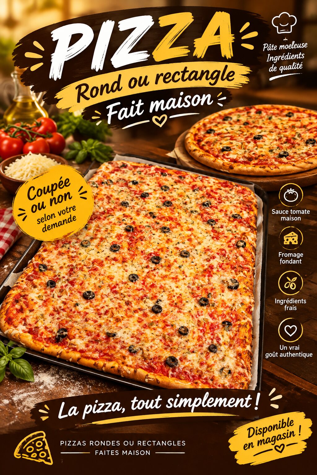 Pizza ronde ou rectangle, La Boulangerie De Lhou