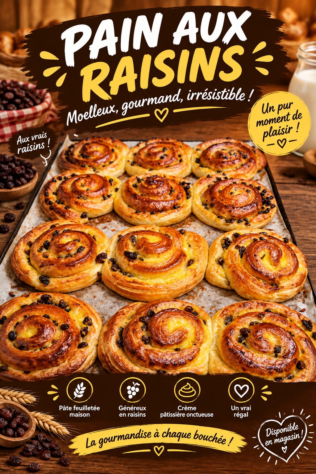 Pain aux raisins, La Boulangerie De Lhou